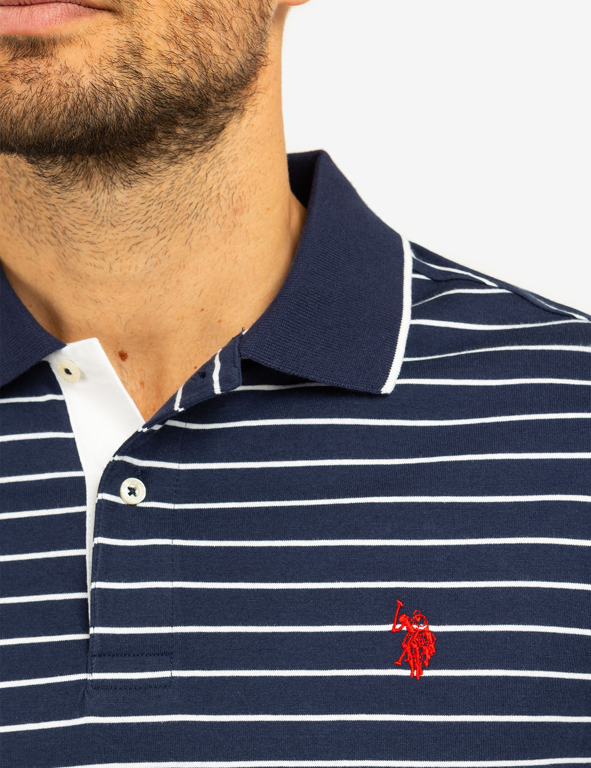 Men's Yarn-Dye Stripe Jersey Polo Shirt