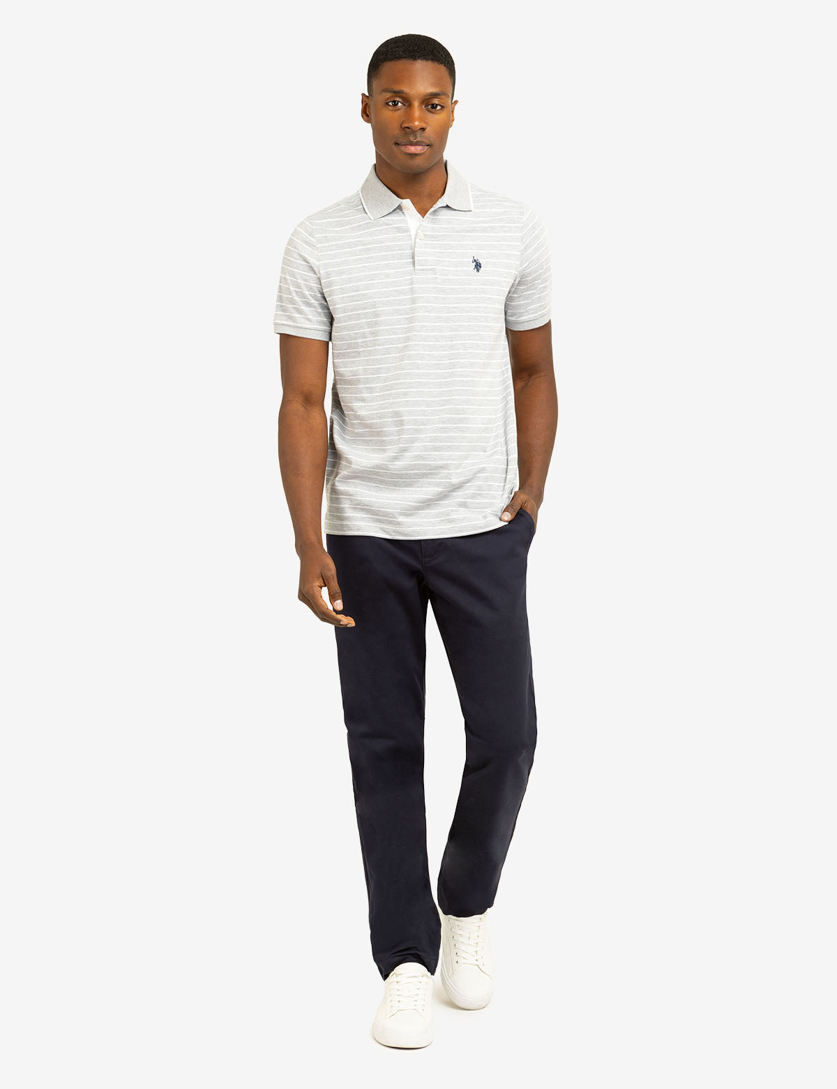 Men's Yarn-Dye Stripe Jersey Polo Shirt