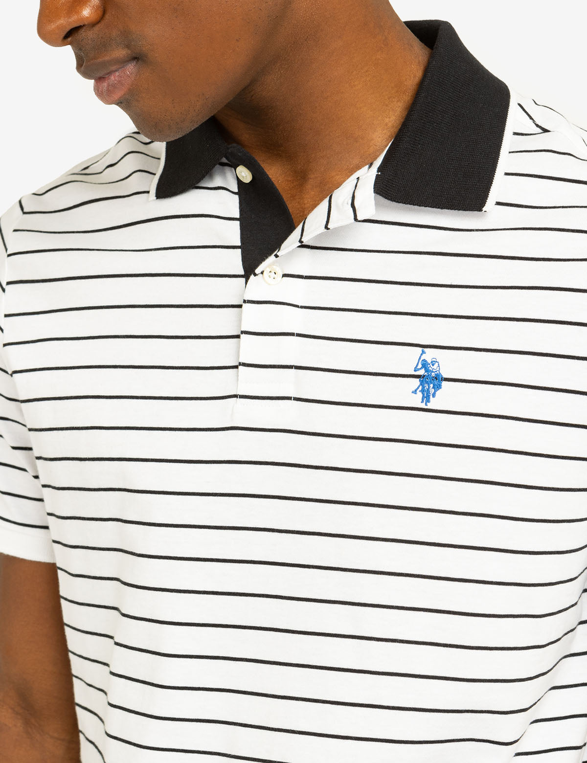 Men's Yarn-Dye Stripe Jersey Polo Shirt
