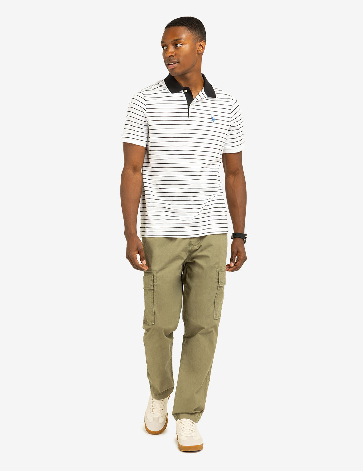 Men's Yarn-Dye Stripe Jersey Polo Shirt