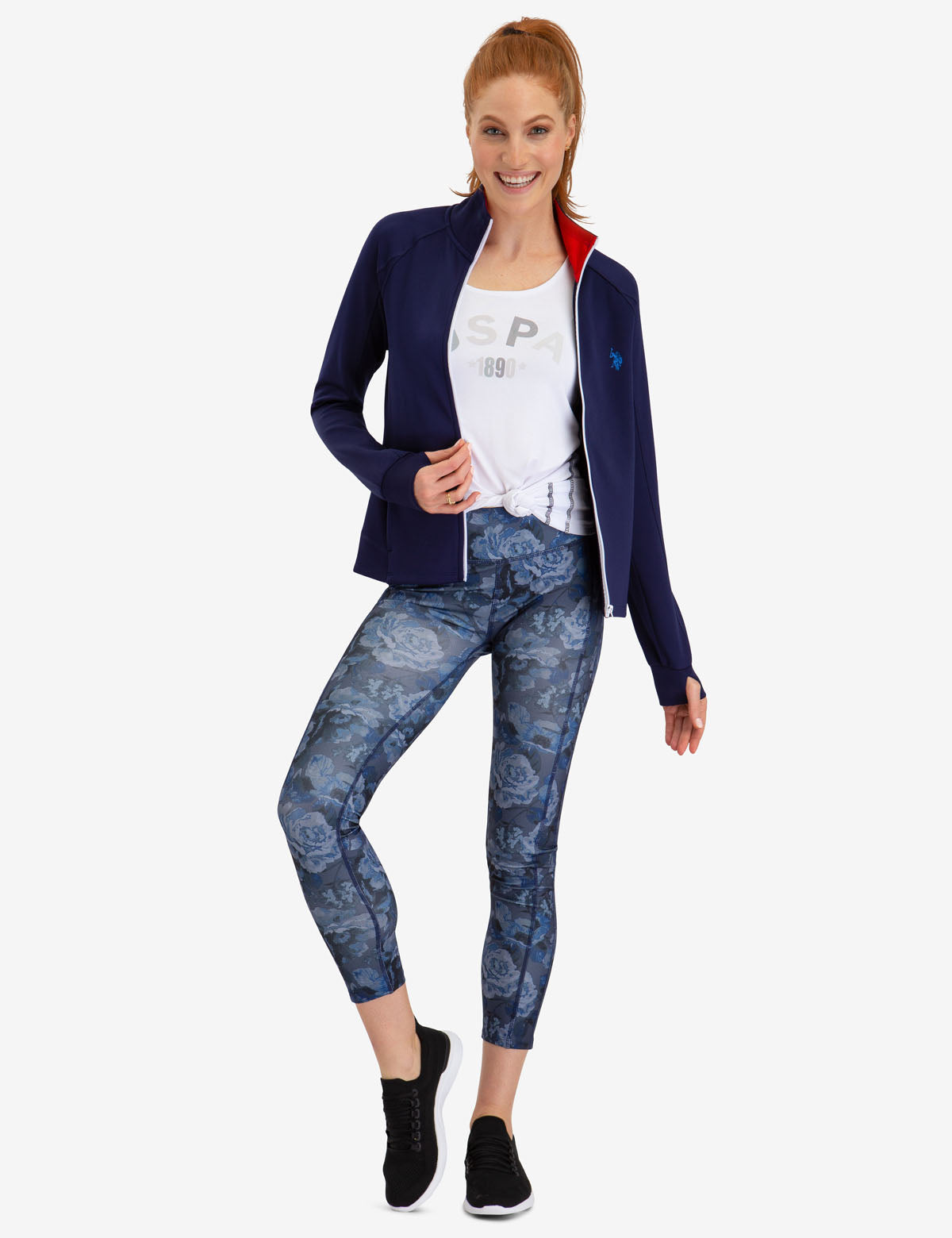 USPA Zip Up Jacket - Lightweight Polyester with Spandex Stretch