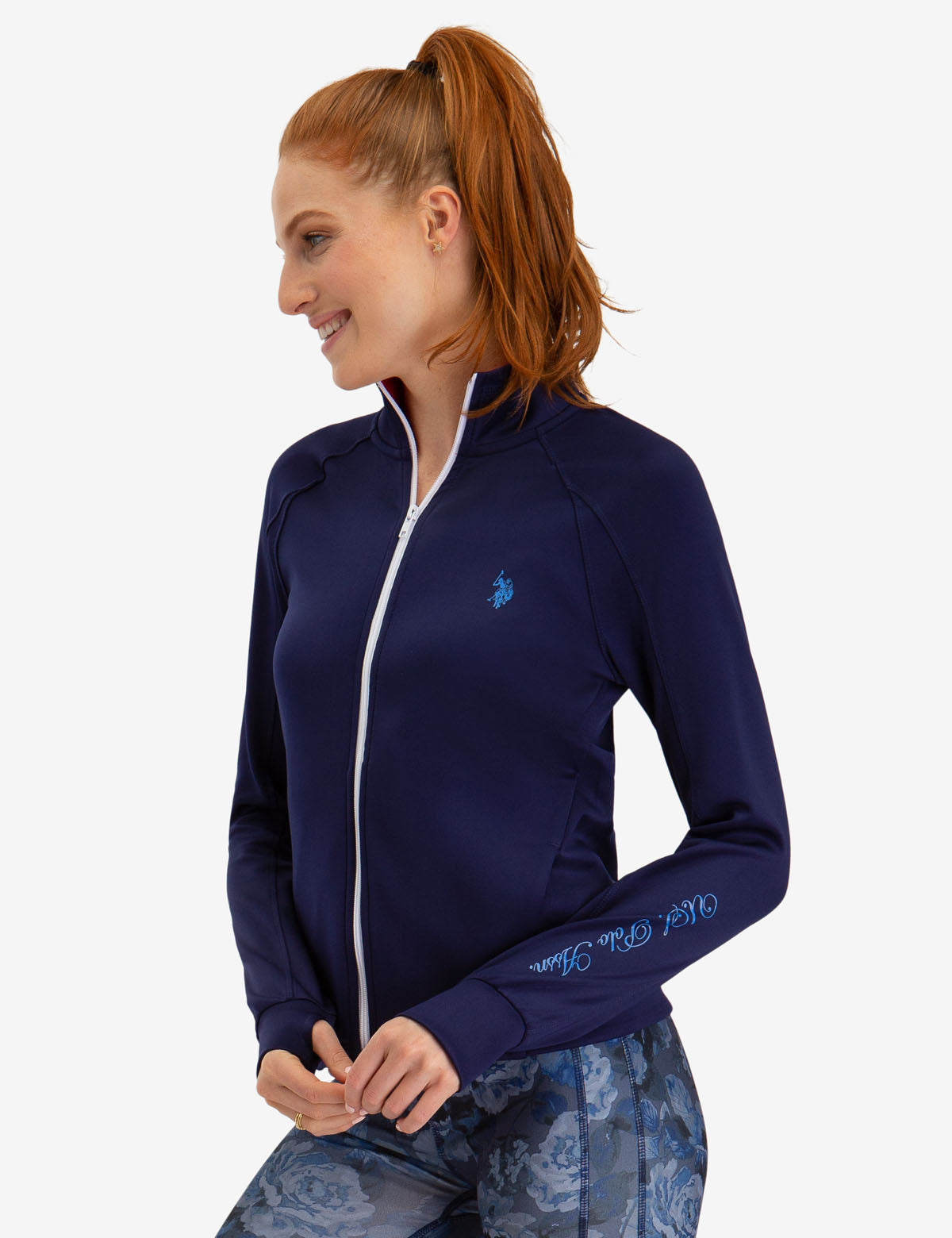USPA Zip Up Jacket - Lightweight Polyester with Spandex Stretch