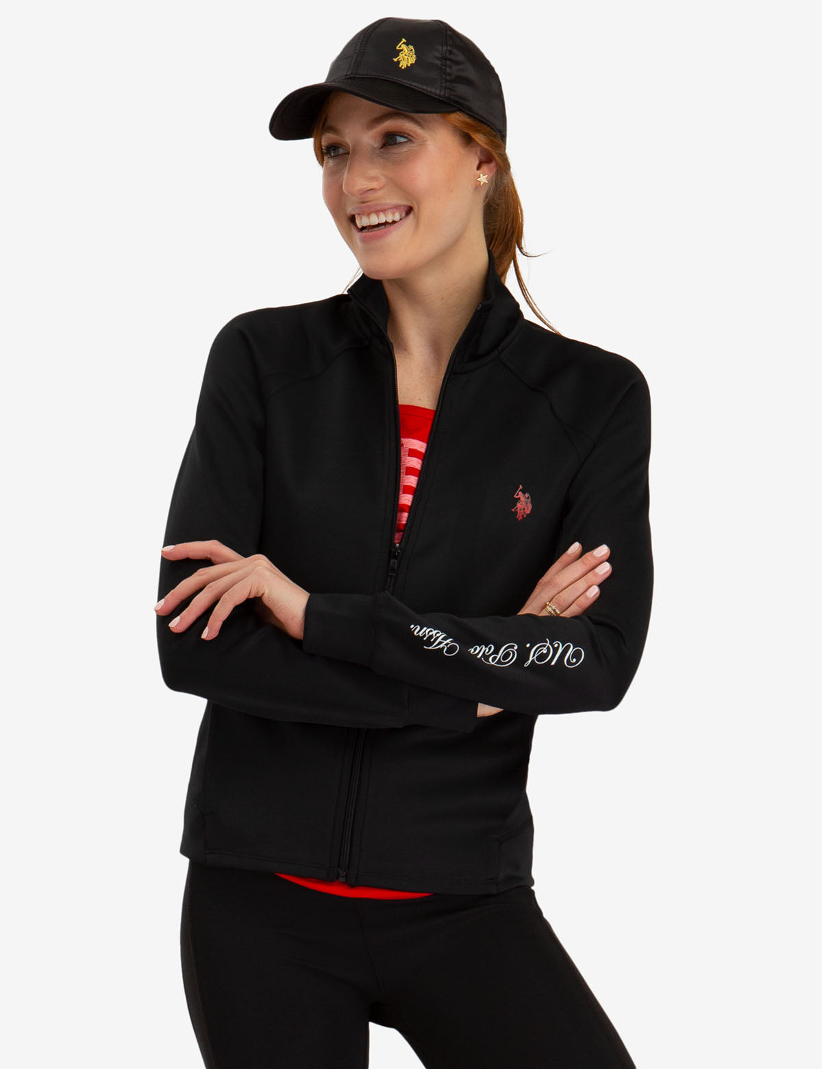 USPA Zip Up Jacket - Lightweight Polyester with Spandex Stretch