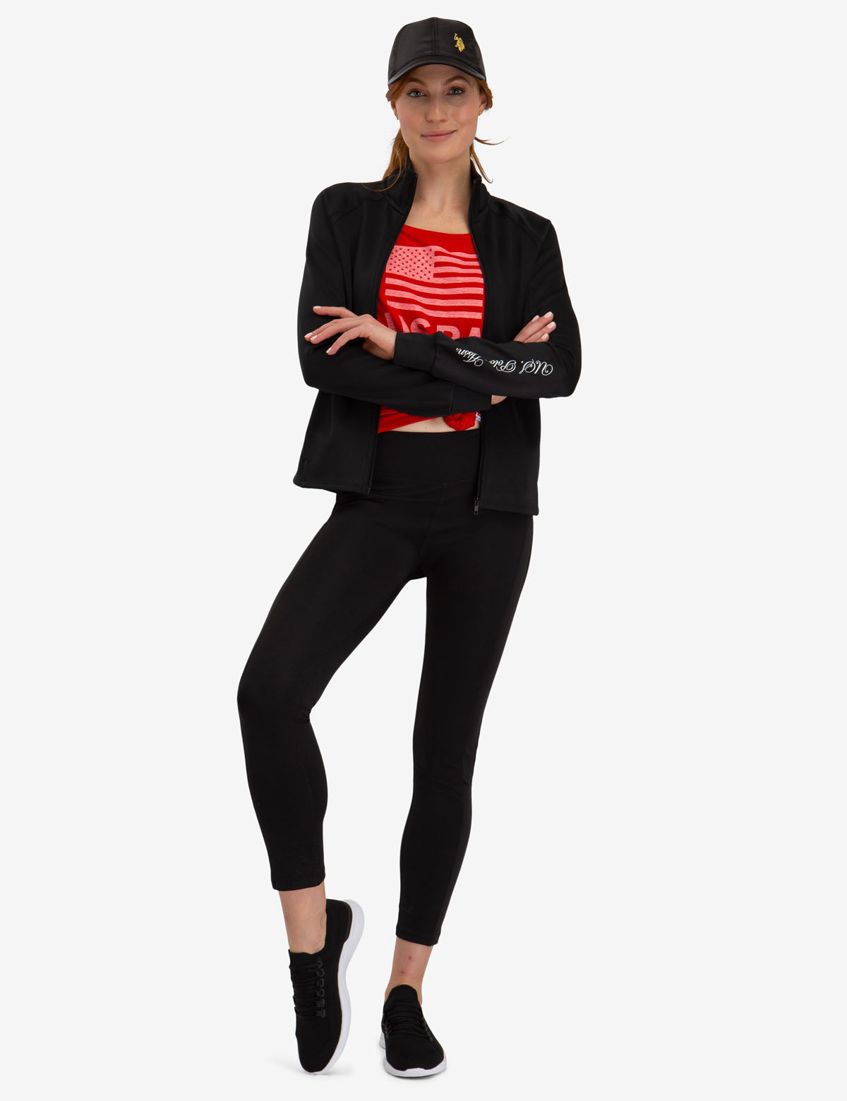 USPA Zip Up Jacket - Lightweight Polyester with Spandex Stretch