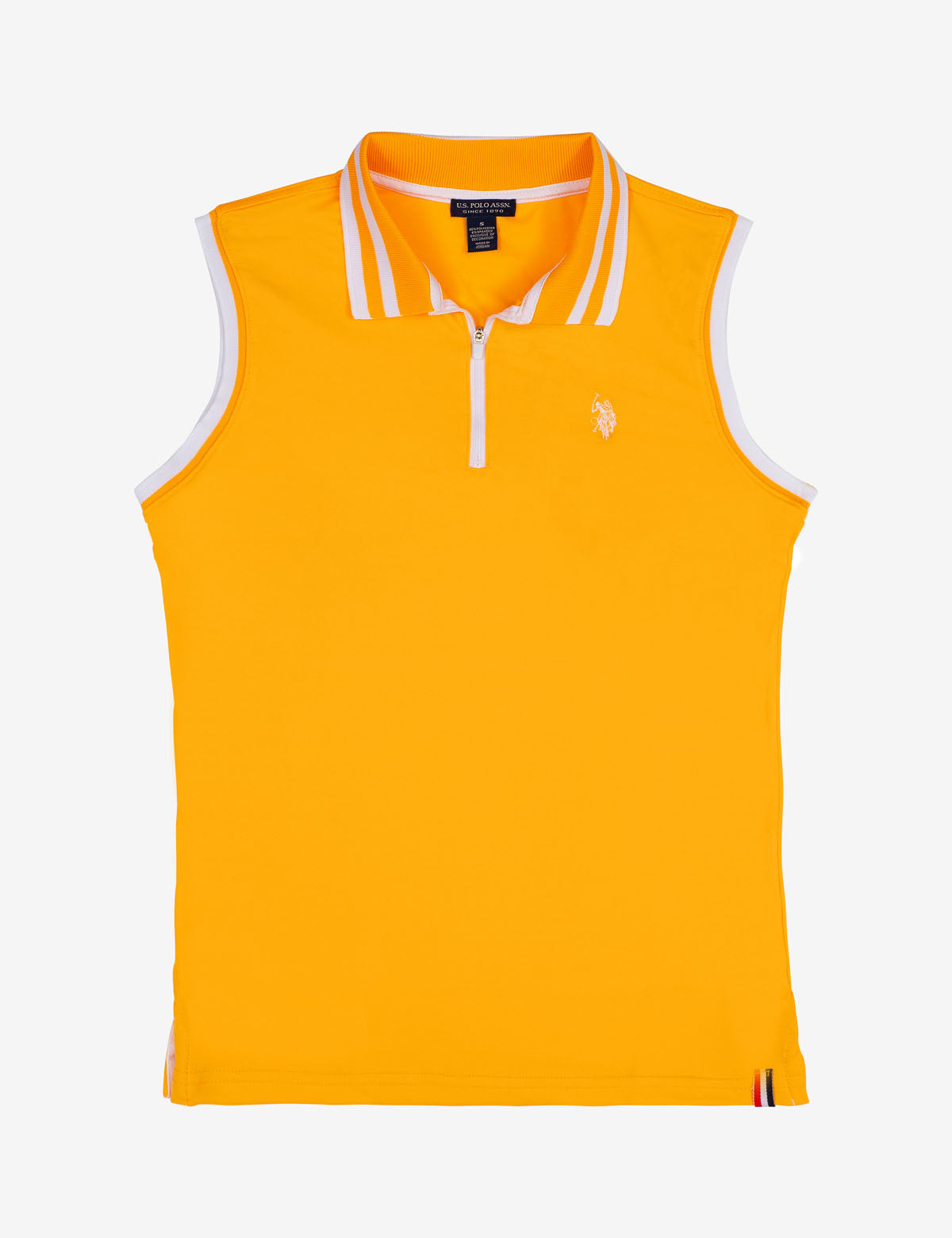 Men's Zip-Up Sleeveless Polo Shirt - Rib Knit Collar