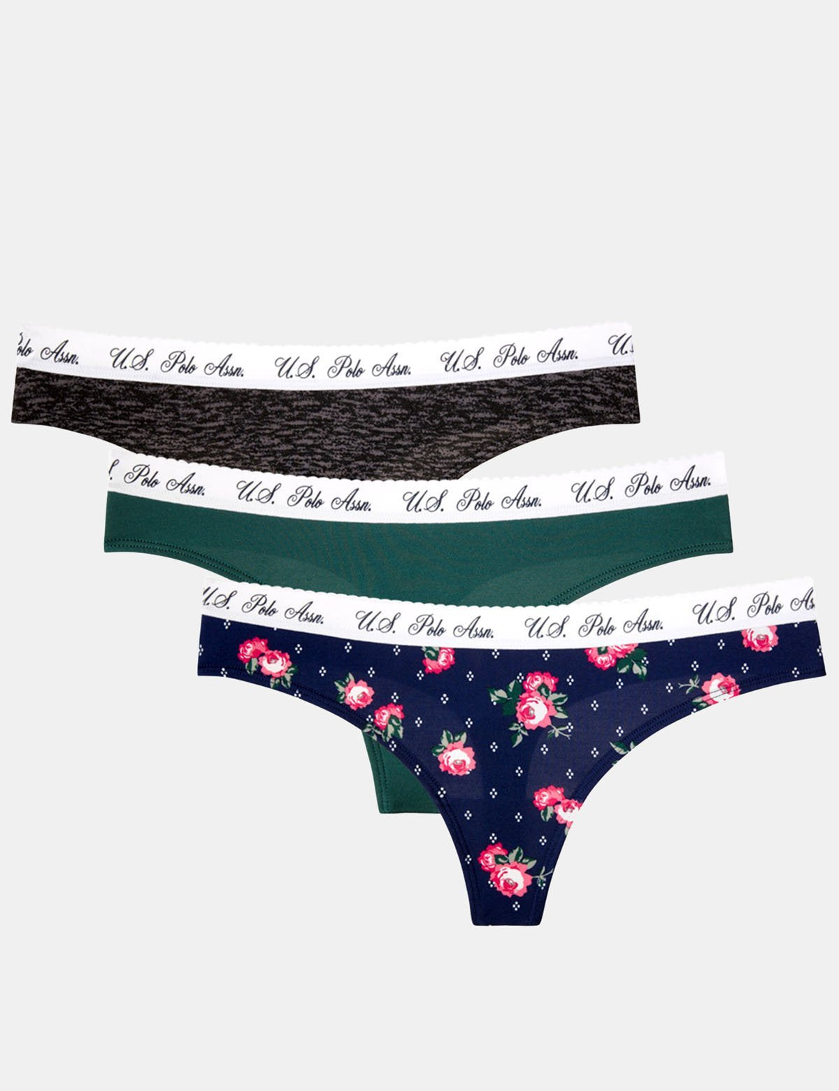 U.S. Polo Assn. 3-Pack Logo Band Thong Underwear
