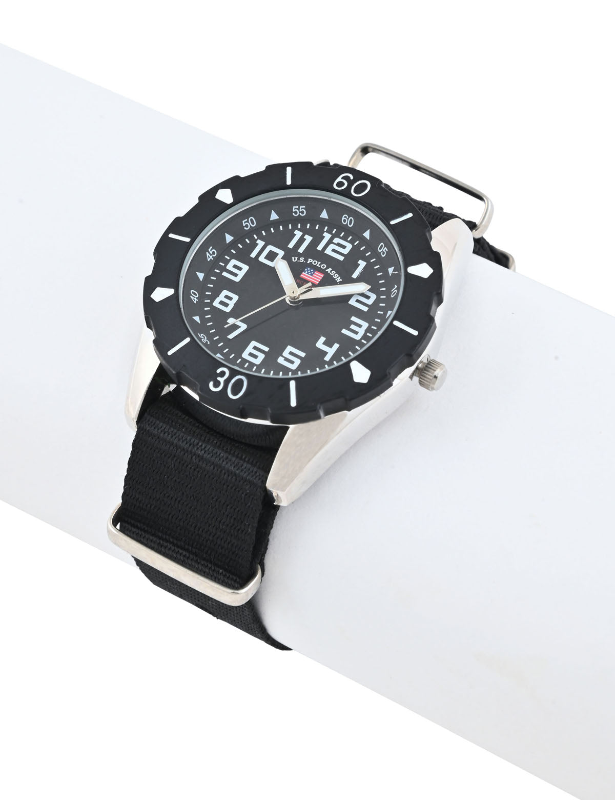 USPA Junior Black Nylon Strap Watch for Kids – Adjustable