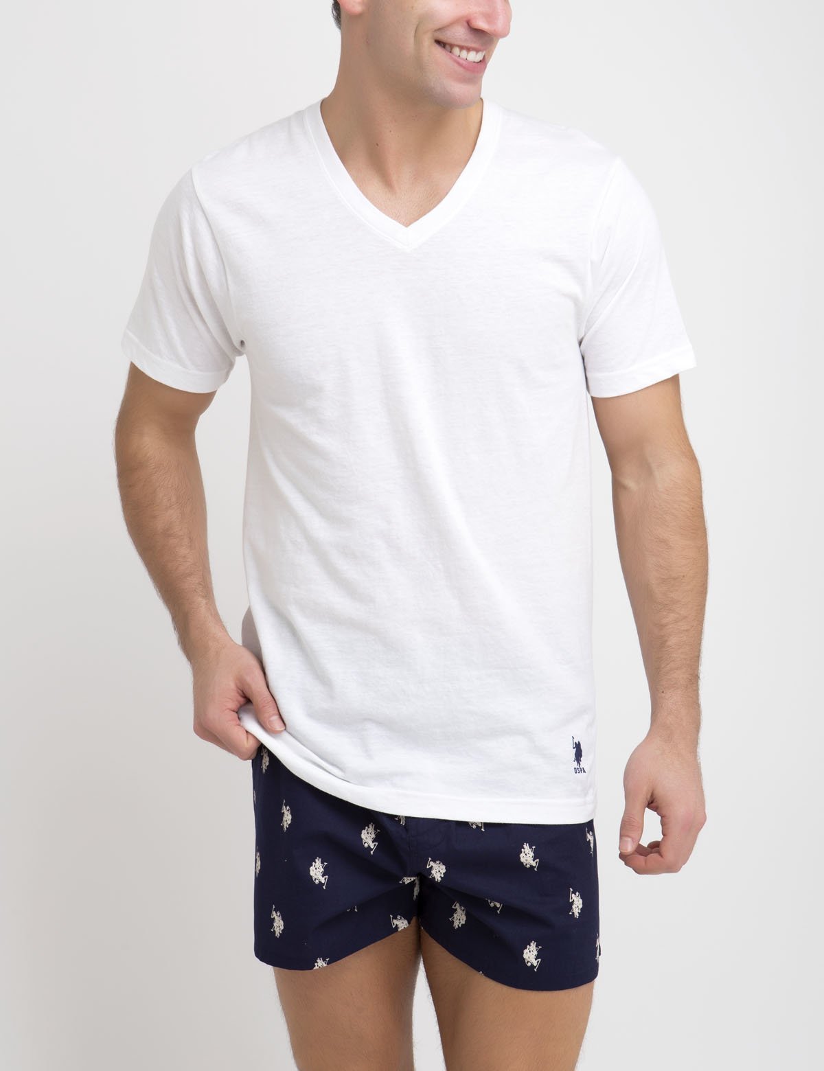 3 Pack Slim Fit V-Neck Cotton T-Shirts for Men
