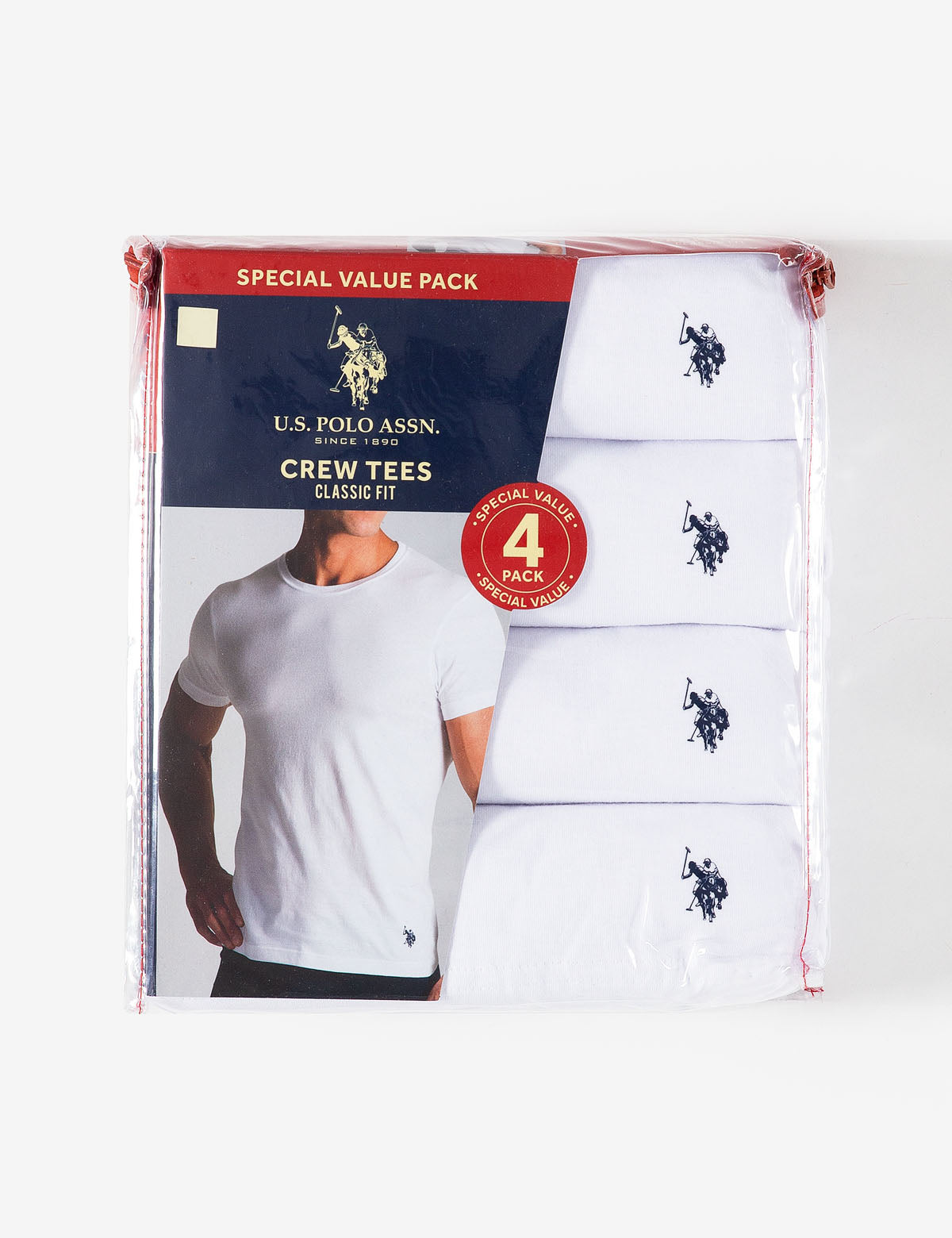 4 Pack Soft Cotton Jersey Crew Neck T-Shirts for Men
