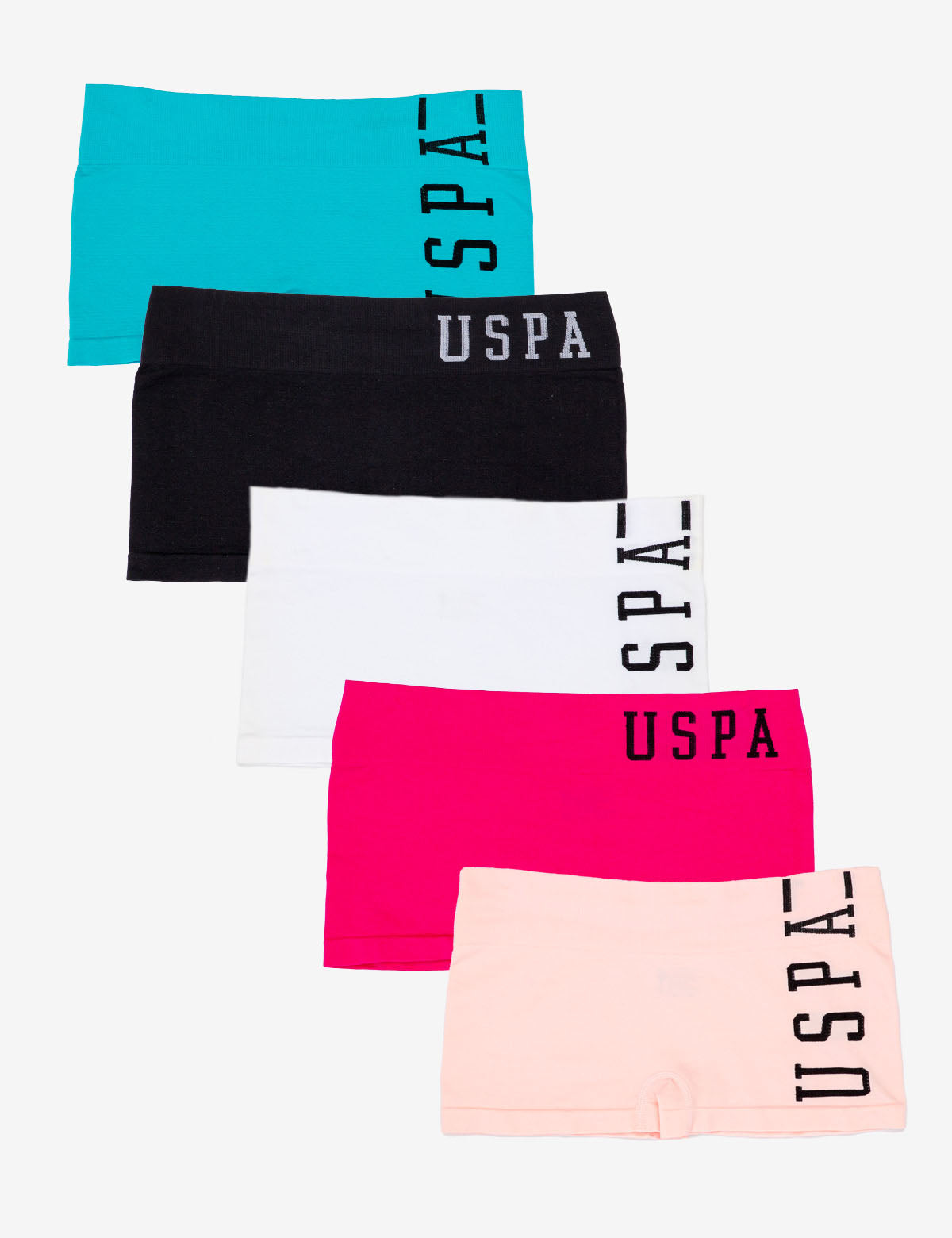 5 Pack Seamless Boyshorts Panties - Tag Free, Printed Waistband