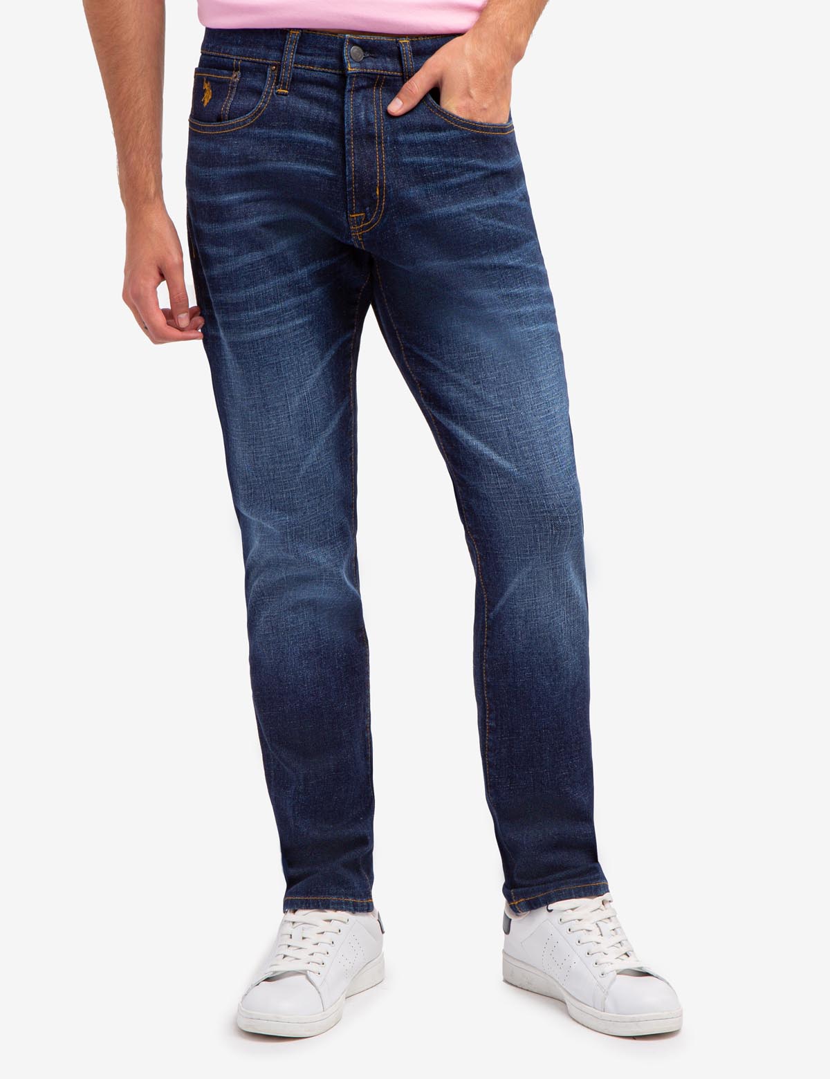 Men's Athletic Fit Jeans - 5 Pocket Stretch Denim