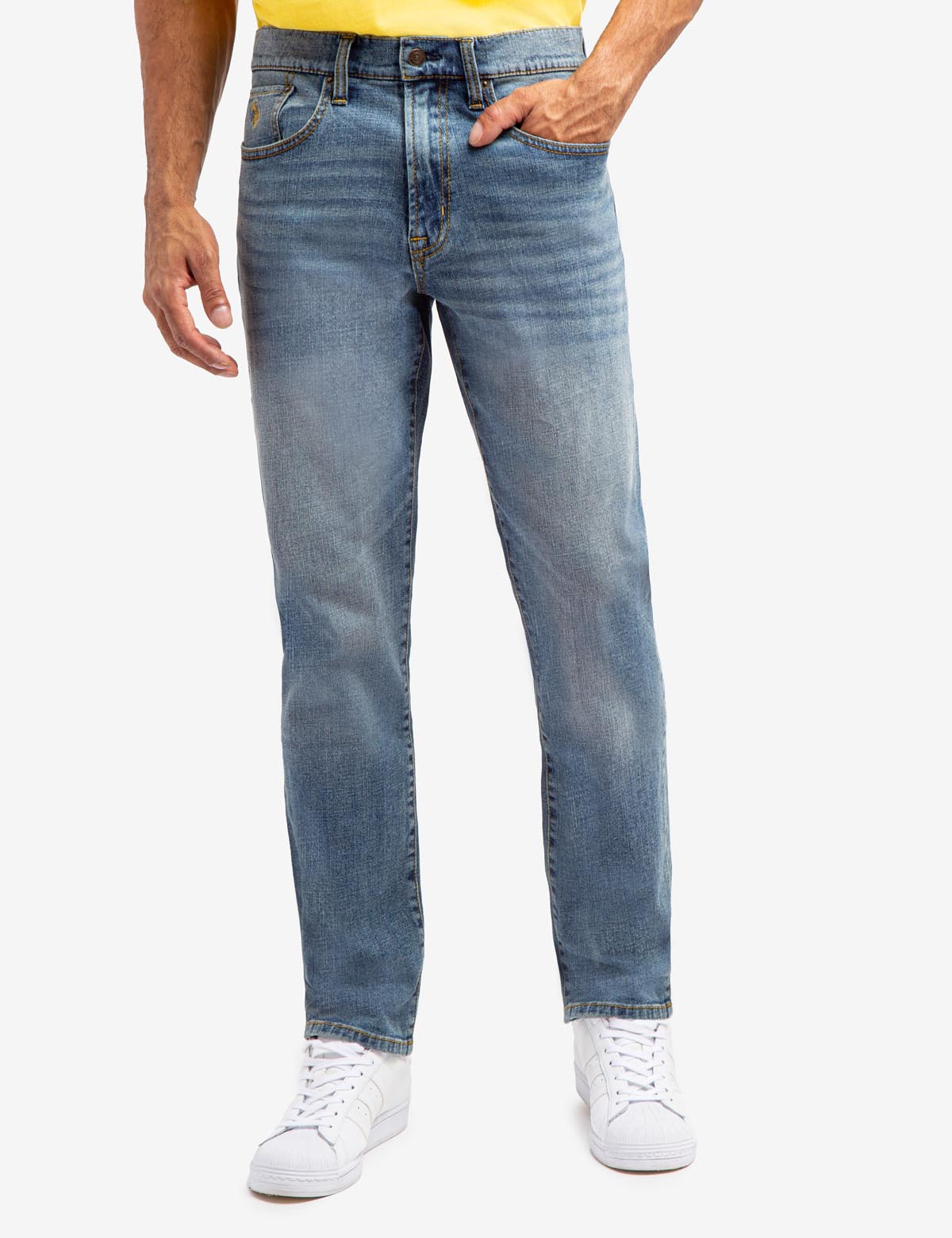 Men's Athletic Fit Jeans - 5 Pocket Stretch Denim