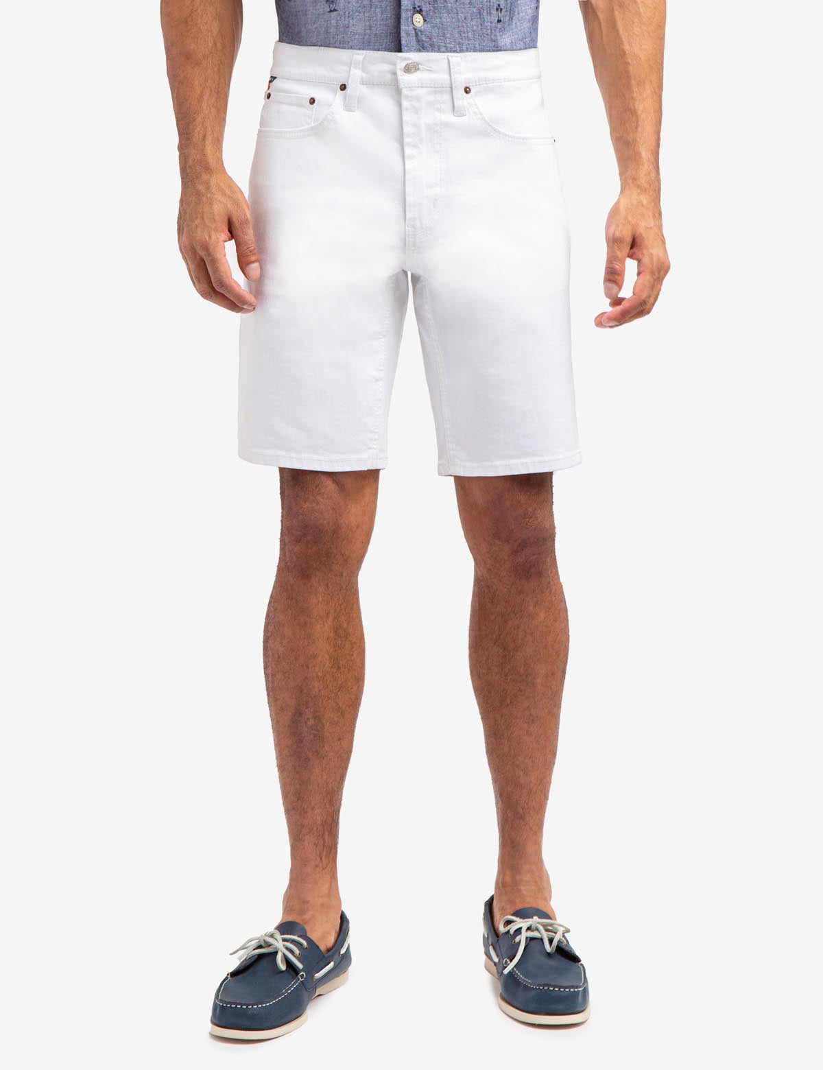 Men's Slim Fit 5-Pocket Shorts with Zip Fly & Button Closure
