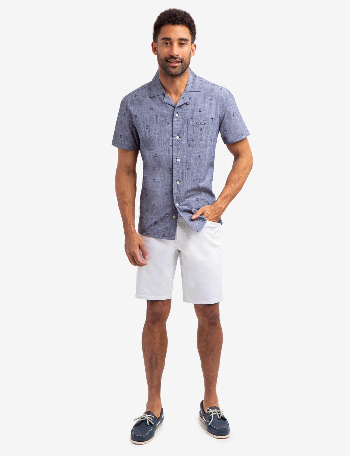 Men's Slim Fit 5-Pocket Shorts with Zip Fly & Button Closure