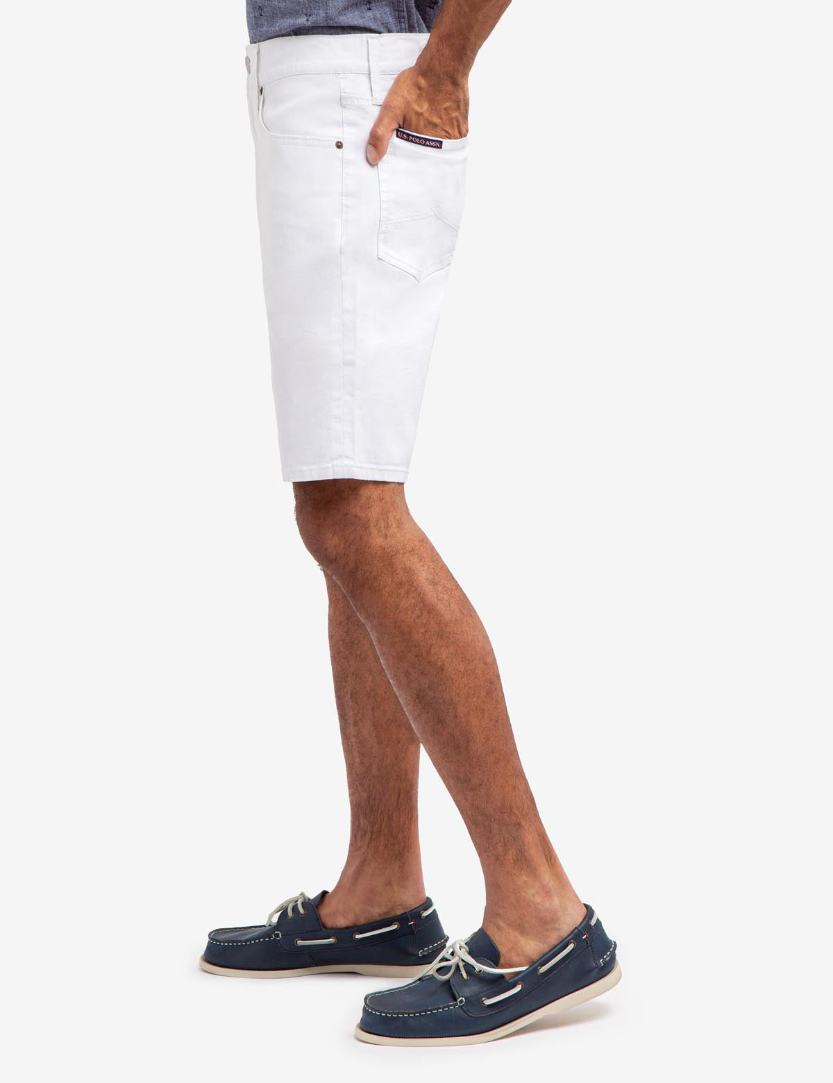 Men's Slim Fit 5-Pocket Shorts with Zip Fly & Button Closure