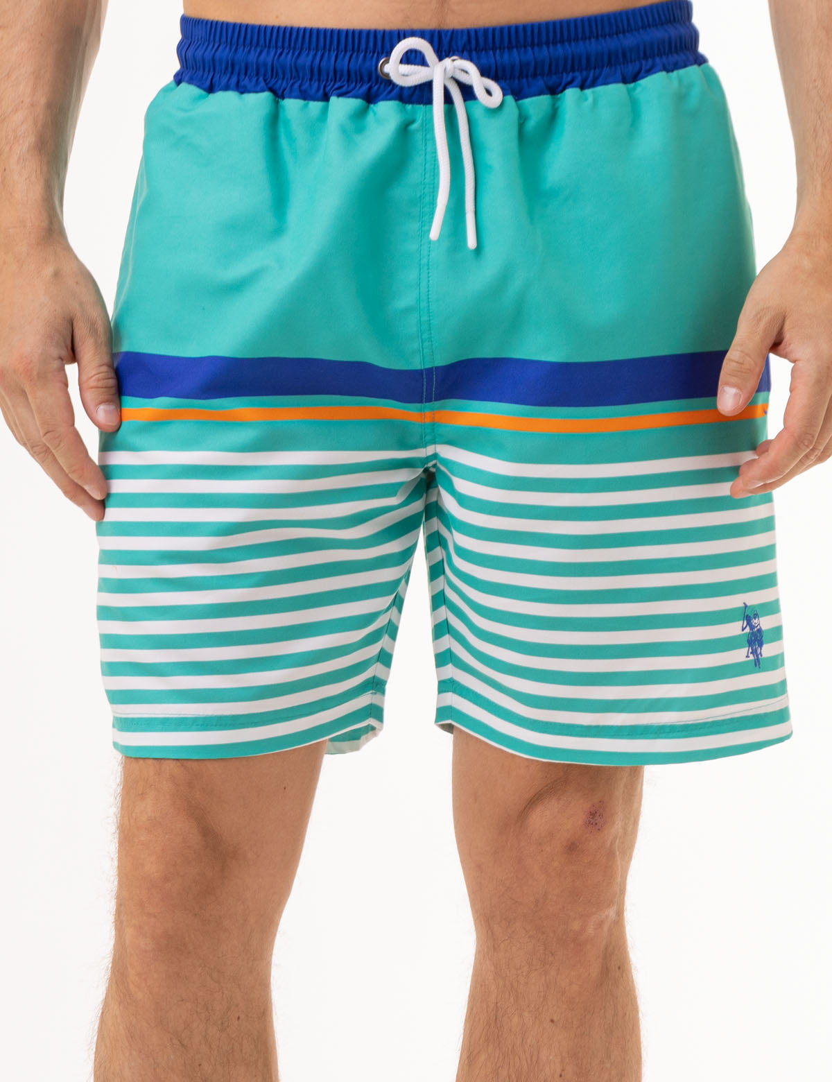 Men's Striped Swim Trunks - 7 Color Stripe Quick Dry Beach Shorts