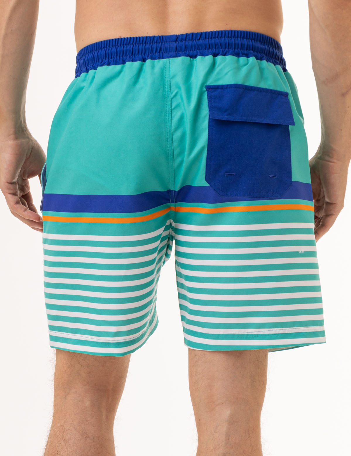 Men's Striped Swim Trunks - 7 Color Stripe Quick Dry Beach Shorts