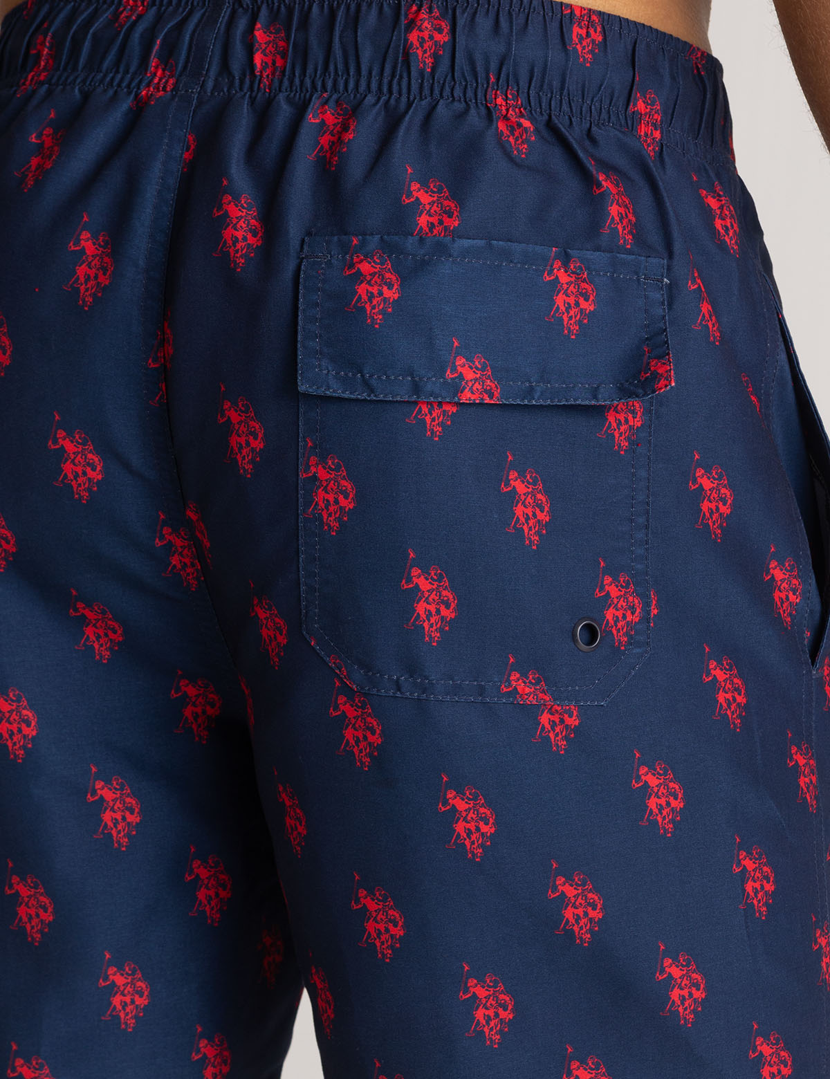 Men's 7" Logo Print Swim Shorts with Adjustable Waist