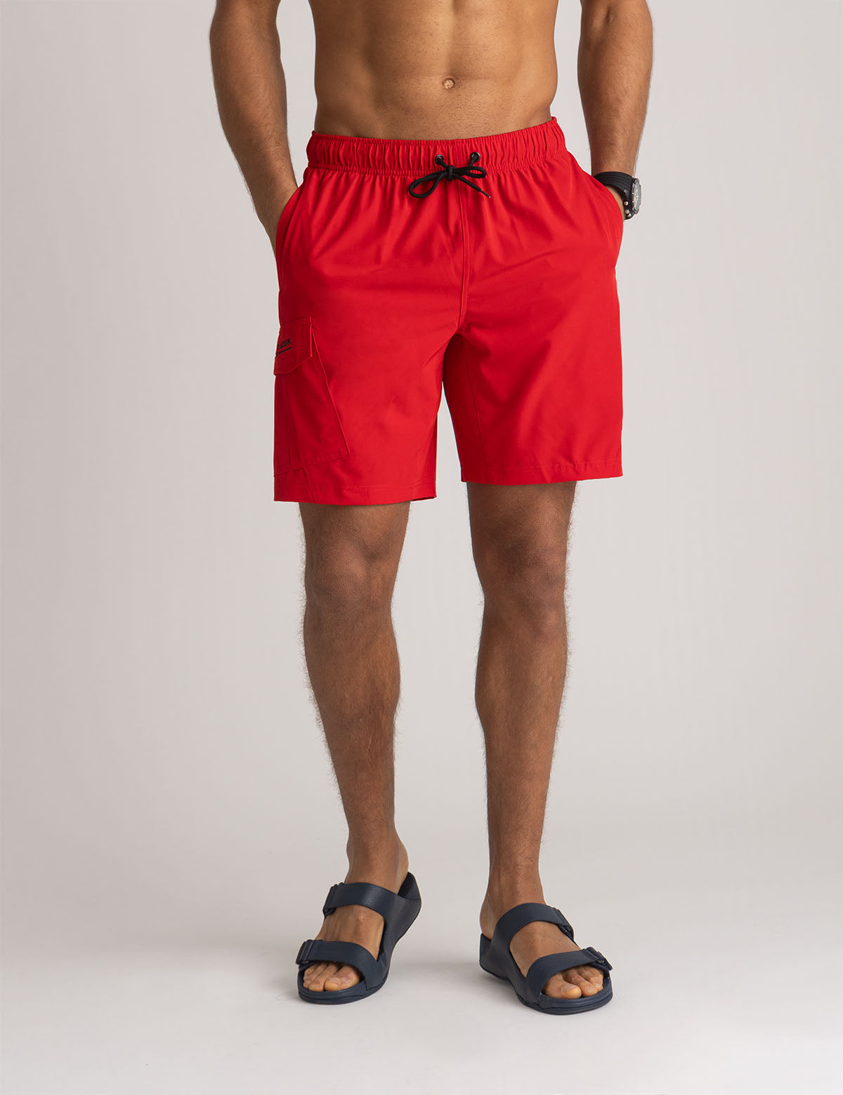 8.5" Quick-Dry Swim Shorts with Zip Cargo Pockets