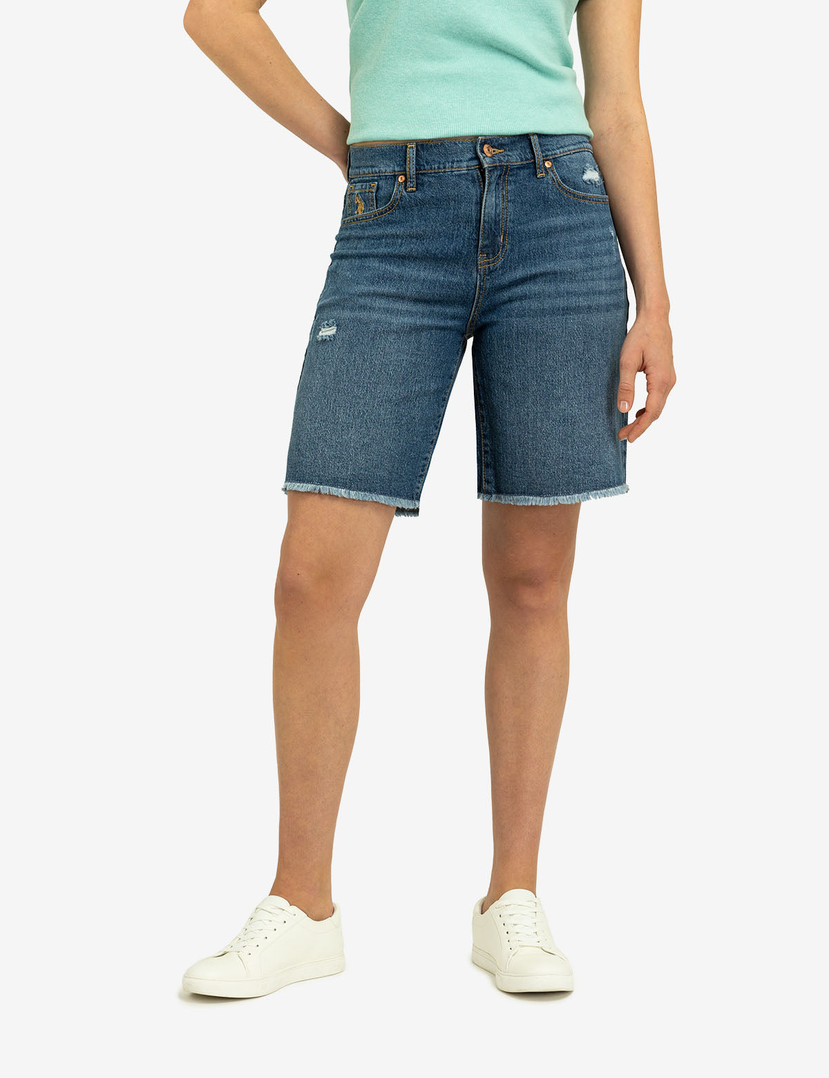 90s High Rise Bermuda Shorts - 9" Inseam Vintage Style