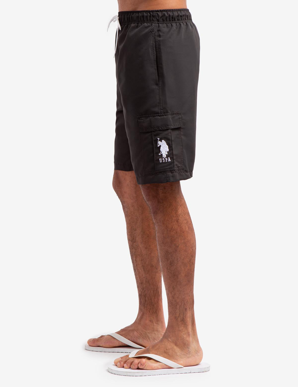 USPA 9" Cargo Swim Trunks with Elastic Waistband & Pockets