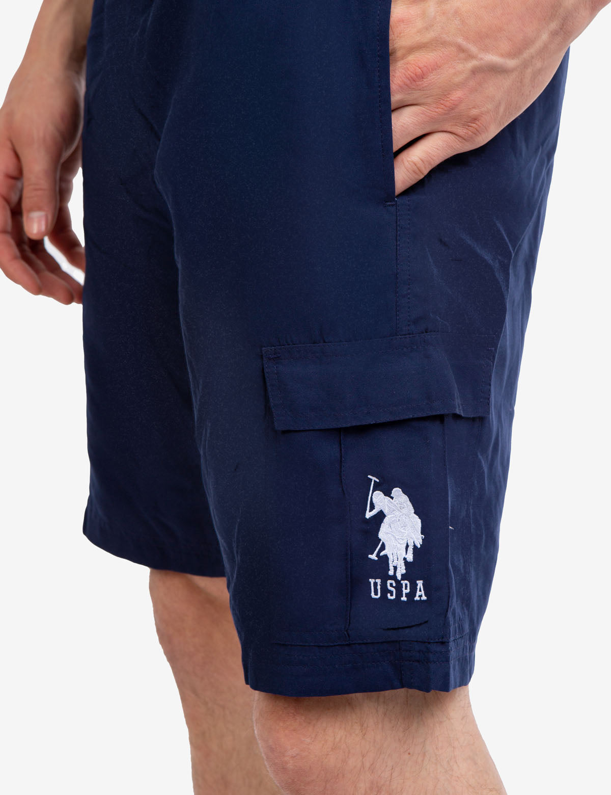 USPA 9" Cargo Swim Trunks with Elastic Waistband & Pockets