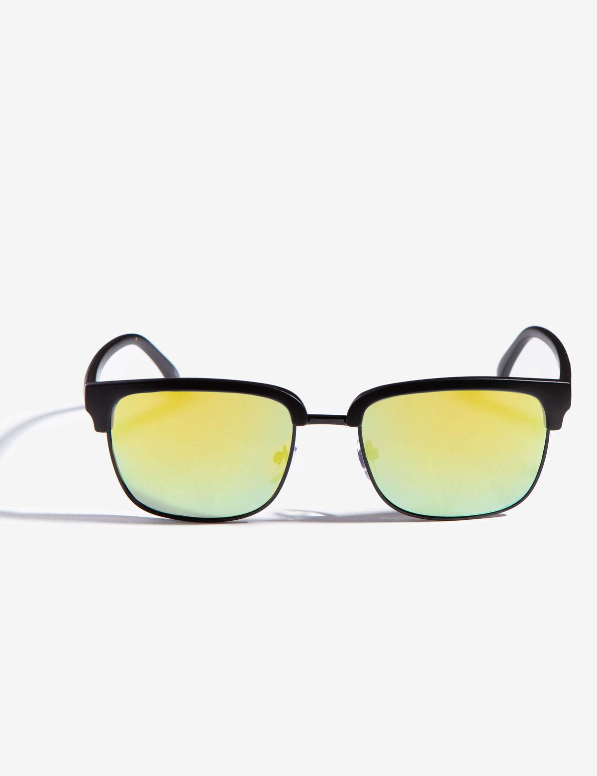 Metal Rectangular Aviator Sunglasses with Top Rim