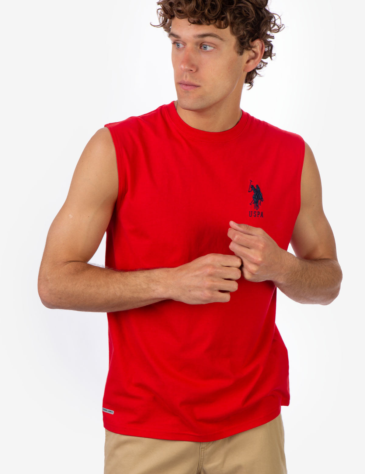 Men's Big Logo Muscle Tank Top - Sleeveless Crew Neck Tee