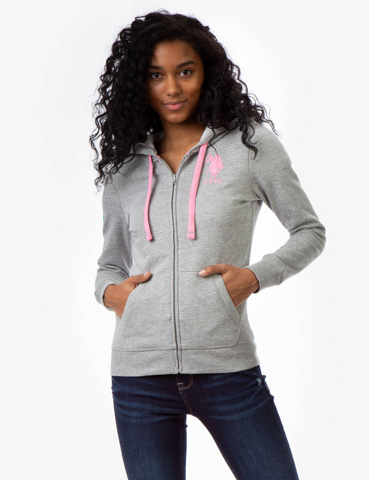 Men's Zip-Up Hoodie with Embroidered Logo & Kangaroo Pockets