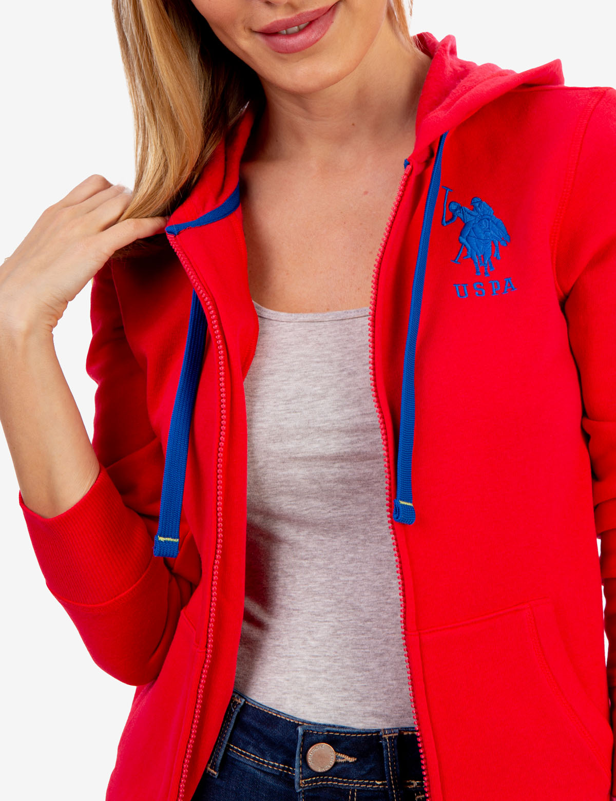 Men's Zip-Up Hoodie with Embroidered Logo & Kangaroo Pockets