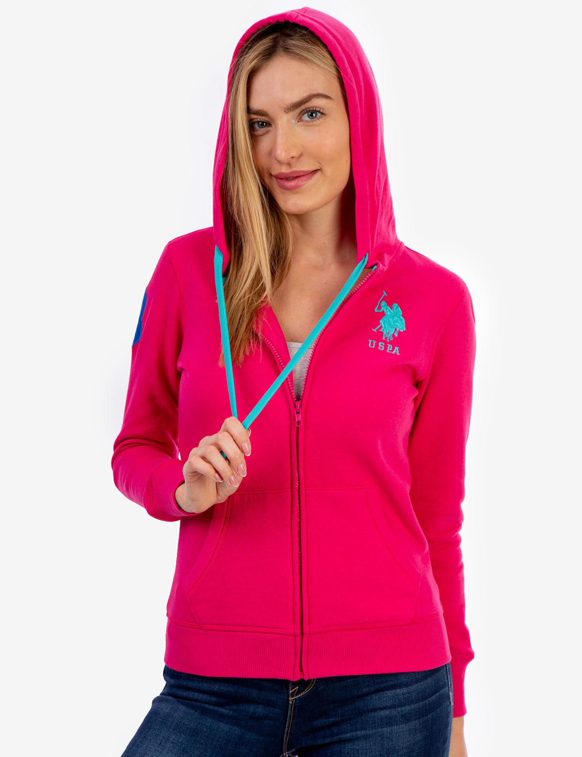Men's Zip-Up Hoodie with Embroidered Logo & Kangaroo Pockets
