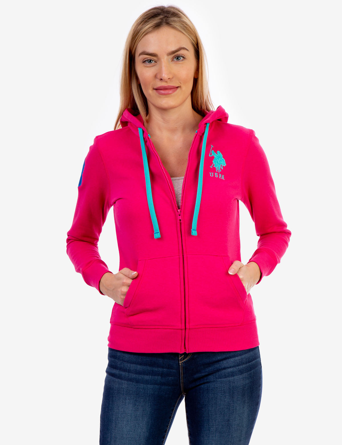 Men's Zip-Up Hoodie with Embroidered Logo & Kangaroo Pockets