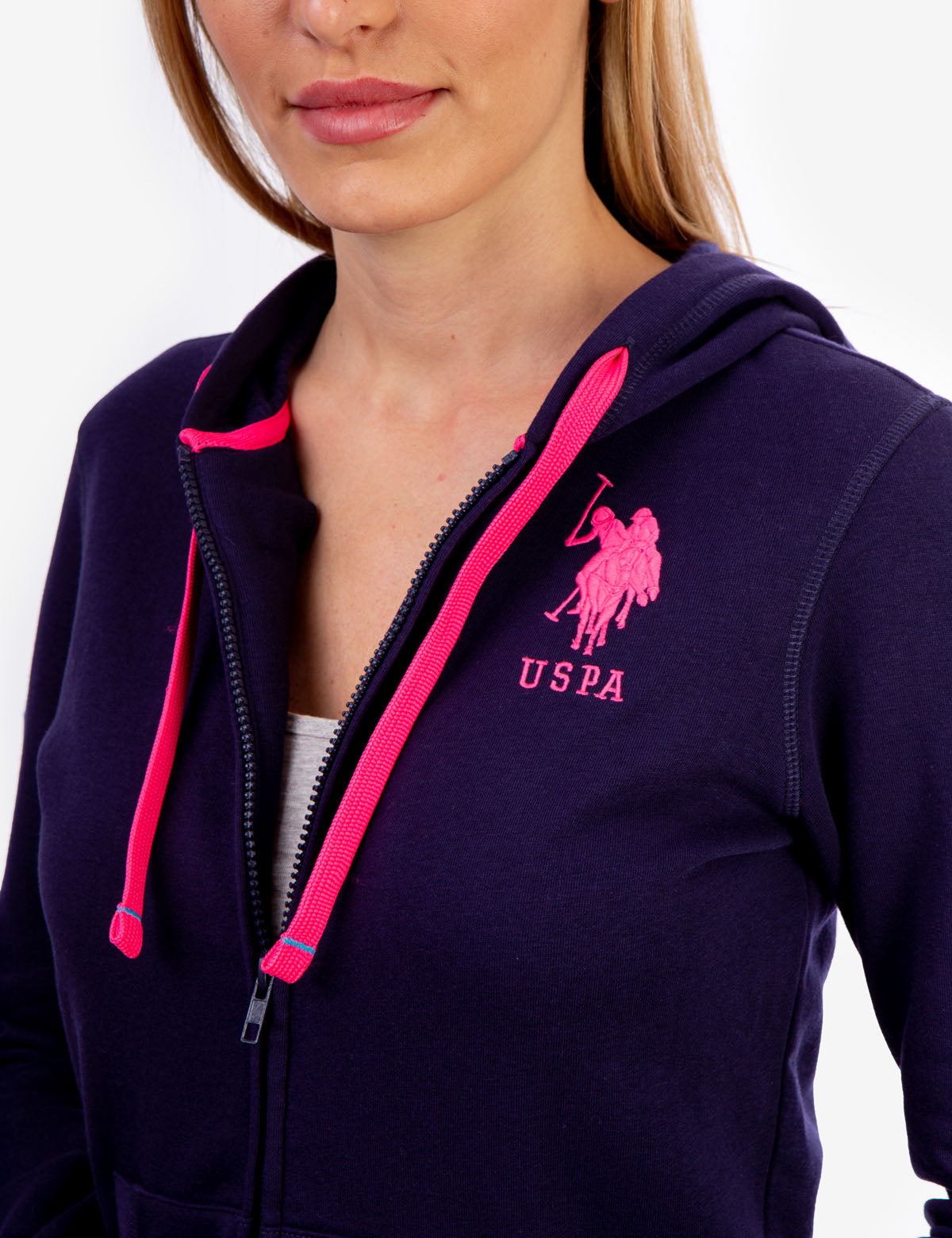 Men's Zip-Up Hoodie with Embroidered Logo & Kangaroo Pockets