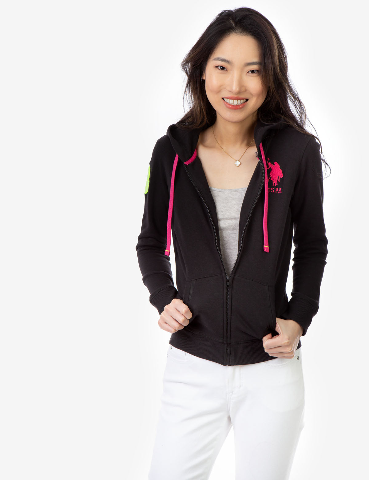 Men's Zip-Up Hoodie with Embroidered Logo & Kangaroo Pockets