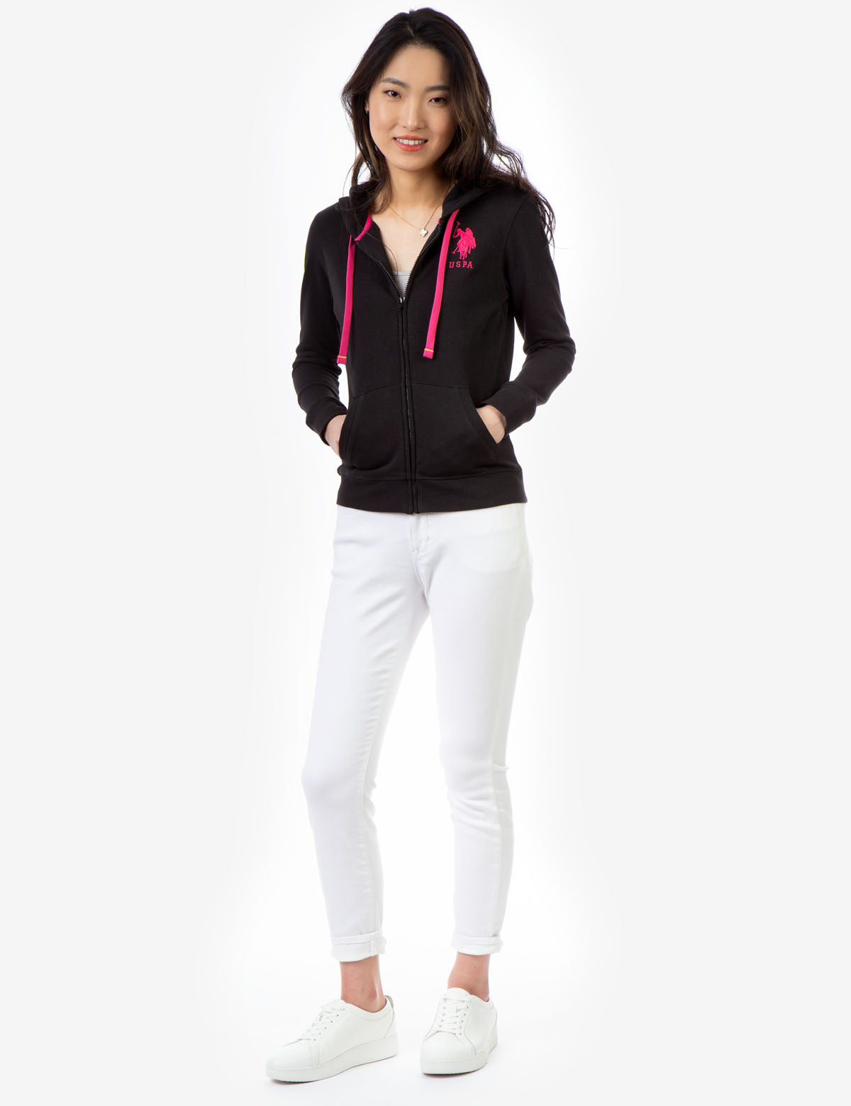 Men's Zip-Up Hoodie with Embroidered Logo & Kangaroo Pockets