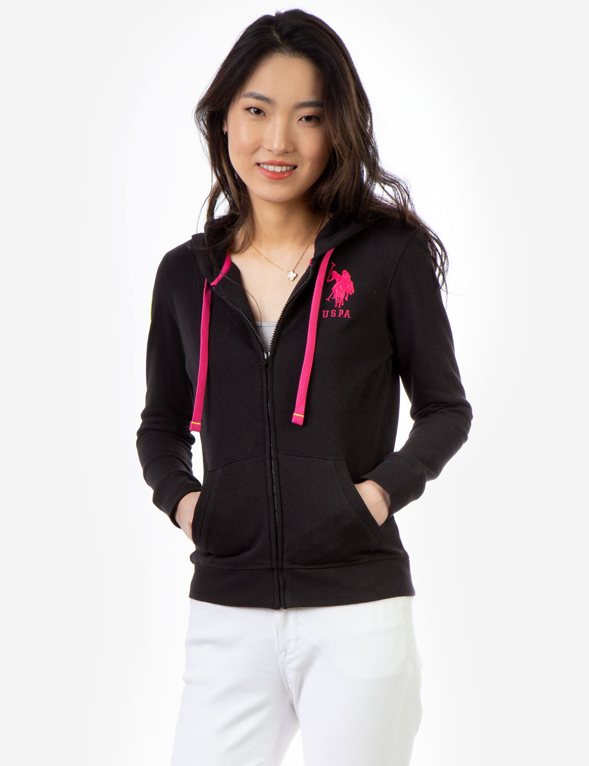 Men's Zip-Up Hoodie with Embroidered Logo & Kangaroo Pockets