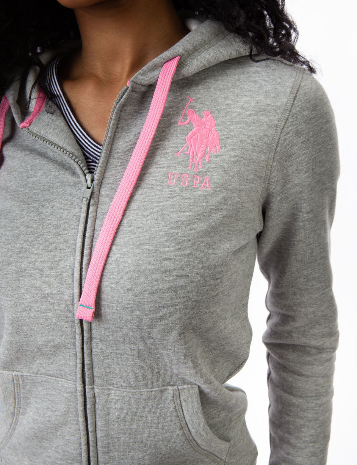Men's Zip-Up Hoodie with Embroidered Logo & Kangaroo Pockets