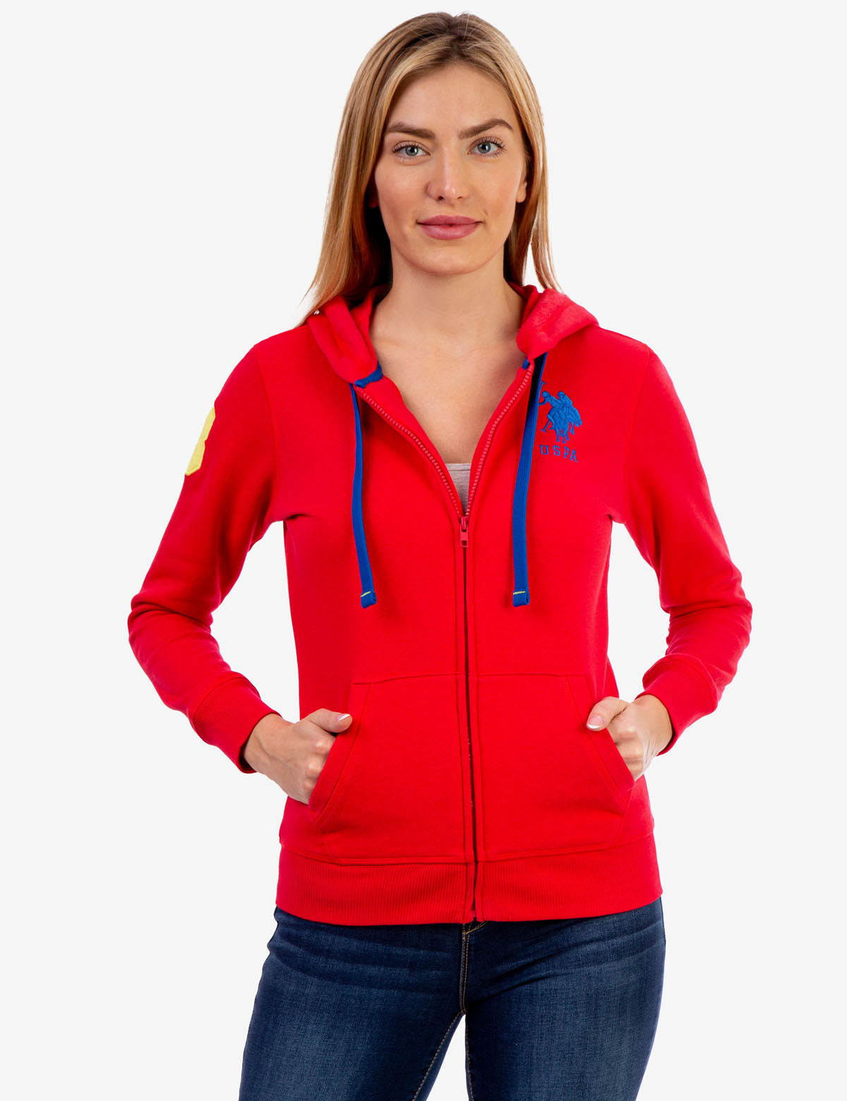 Men's Zip-Up Hoodie with Embroidered Logo & Kangaroo Pockets