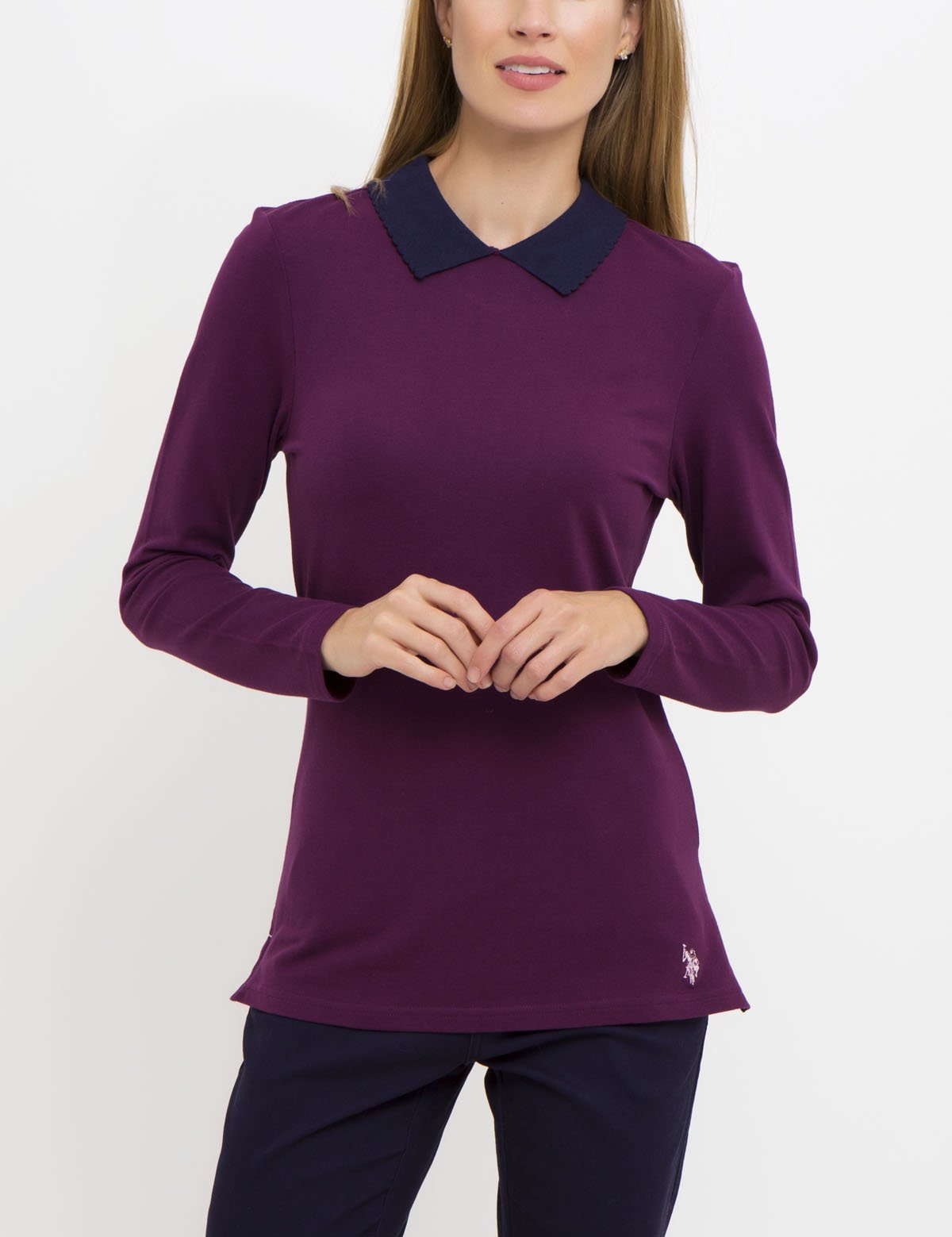 BirdEye Cotton Peter Pan Collar Blouse with Long Sleeves
