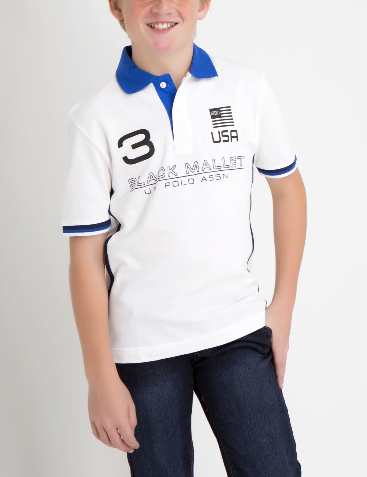 Black Mall Boys Reflective Polo Shirt - 100% Cotton Pique