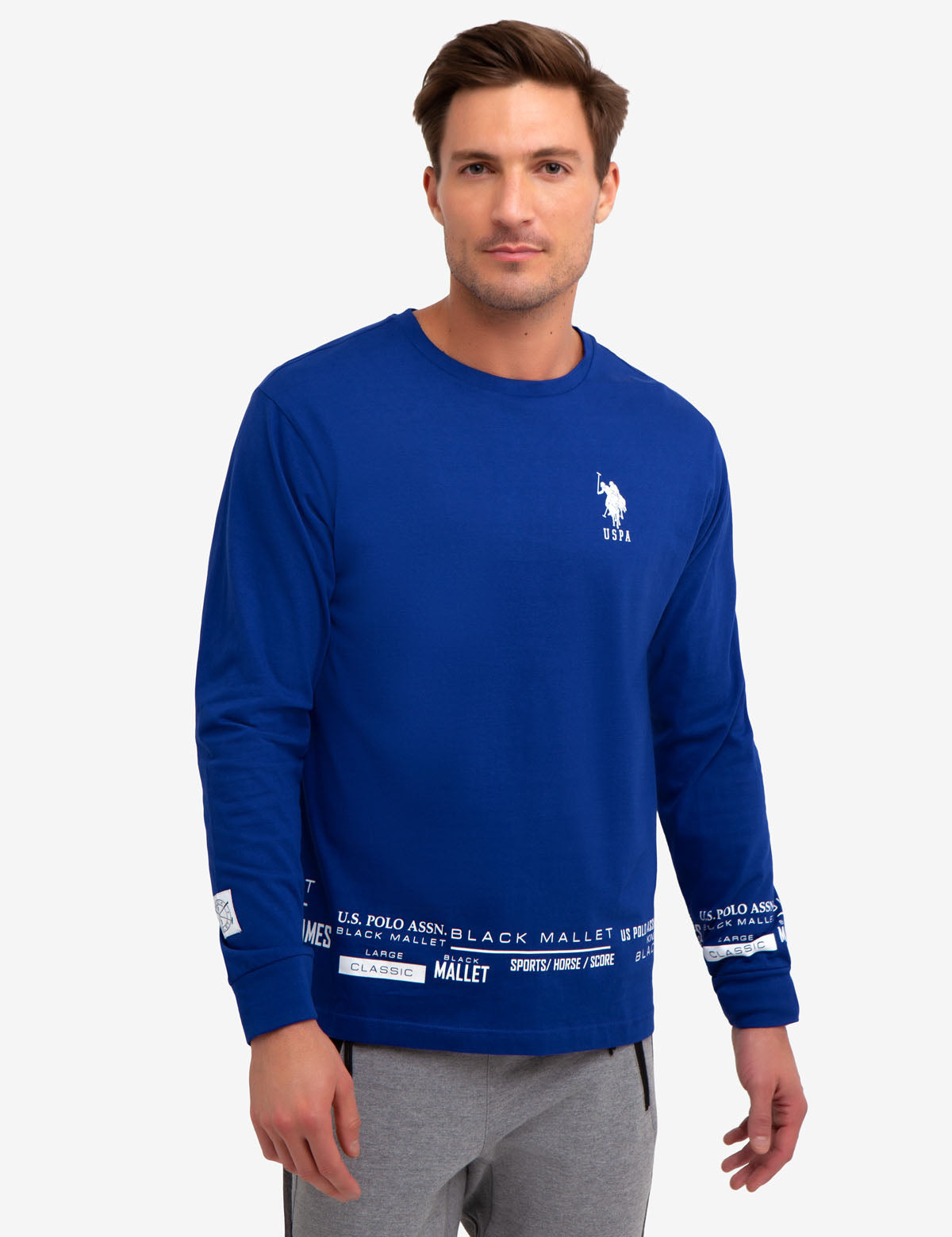 Black Mallet Cotton Blend Long Sleeve Crew Neck Shirt
