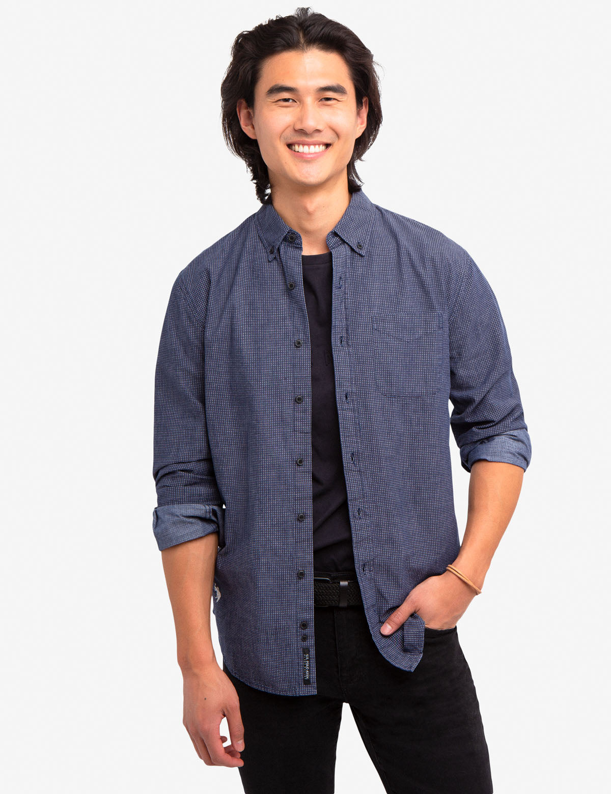 U.S. Polo Assn. Black Mallet Canvas Long Sleeve Shirt