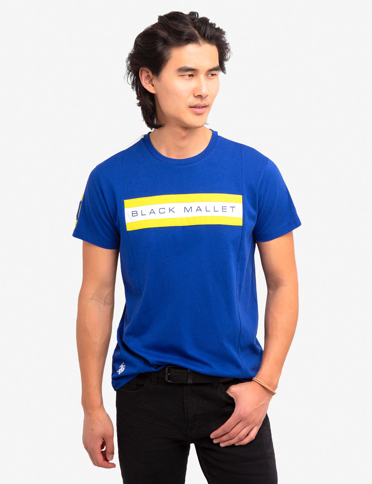 Black Mallet Stripe Cotton T-Shirt