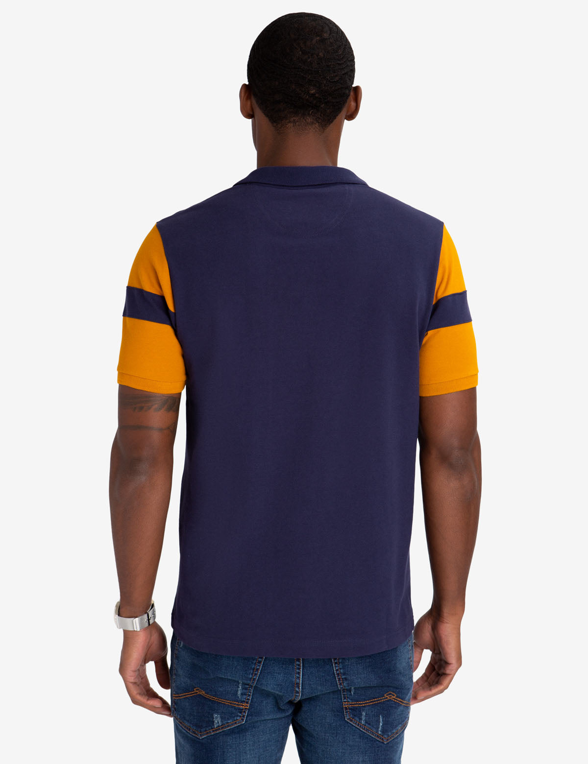 USPA Black Mallet Classic Fit Stripe Polo Shirt - 100% Cotton