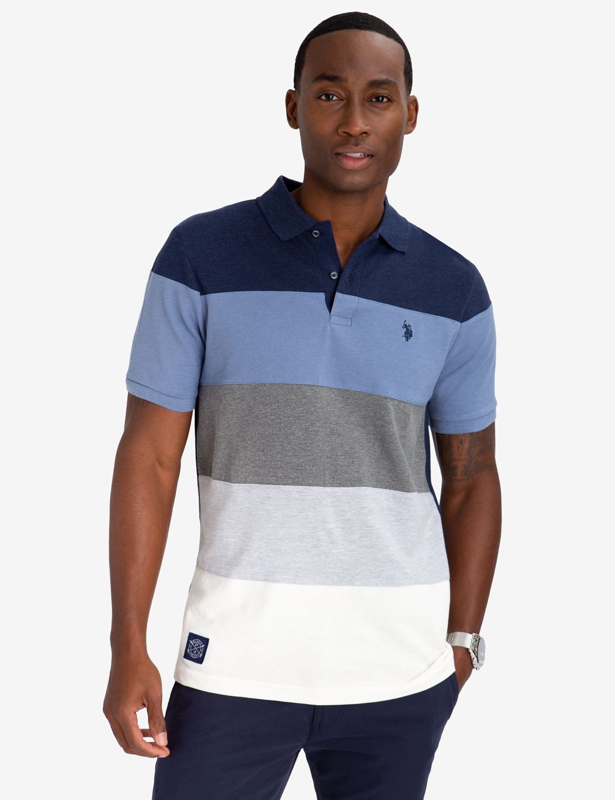 Black Mallet Classic Fit Colorblock Polo Shirt - Cotton Blend