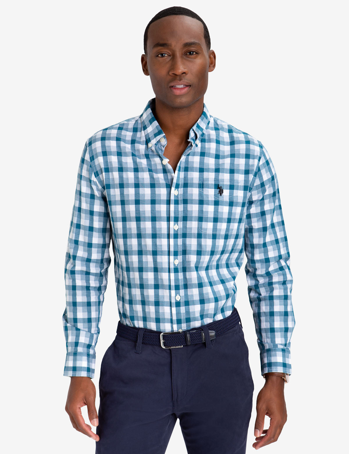 Black Mallet Classic Fit Cotton Dobby Plaid Shirt