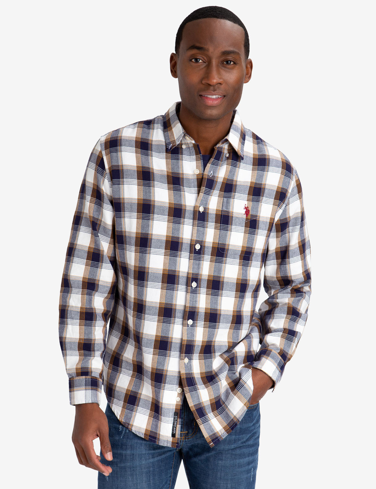 Black Mallet Classic Fit Cotton Oxford Shirt - Heather Plaid