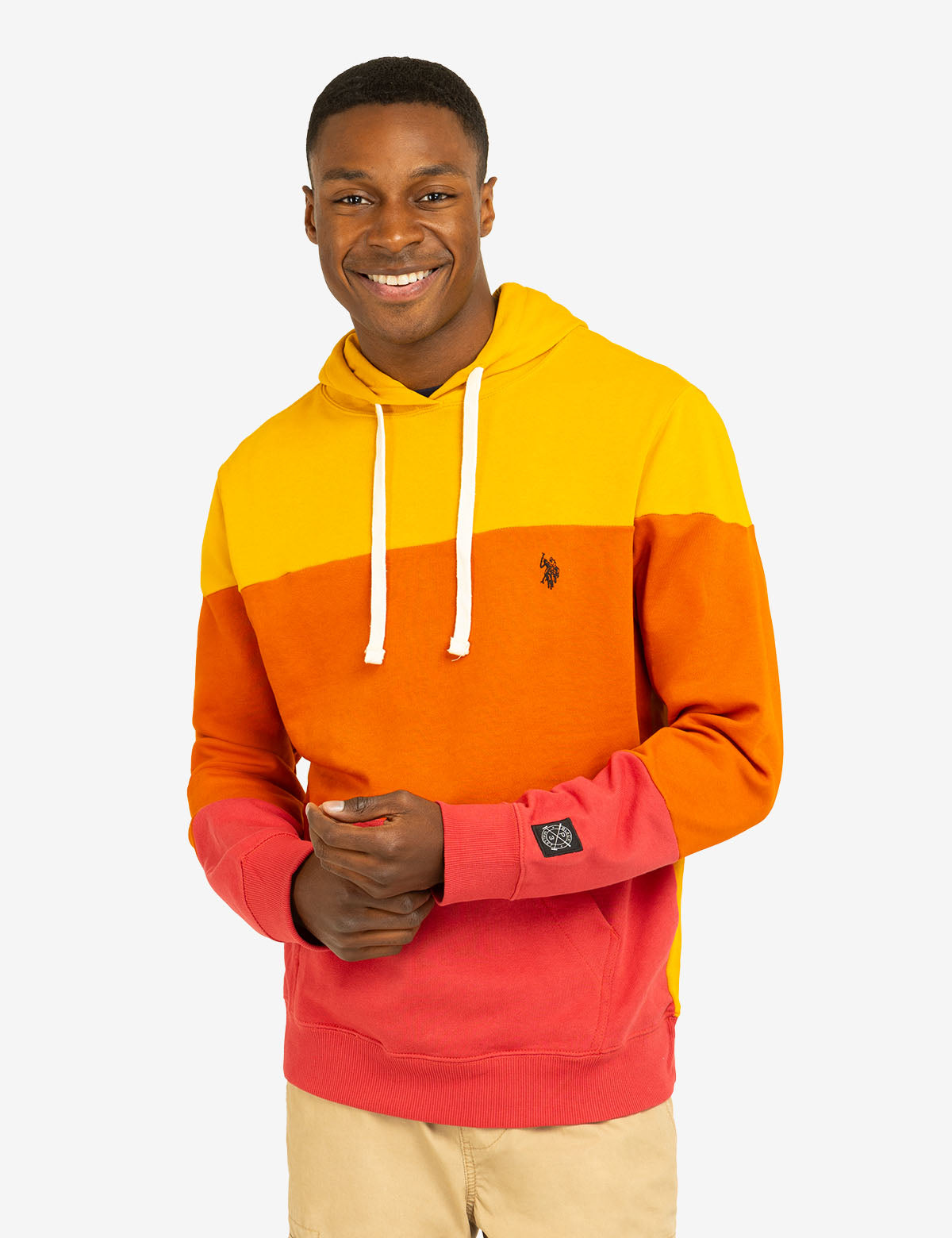 Black Mallet Colorblock Hoodie - French Terry Pullover with Embroidered Logo