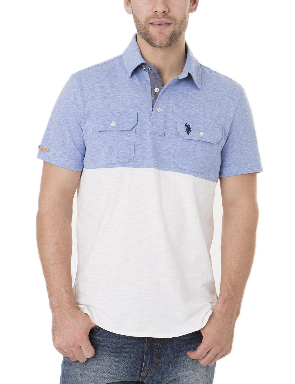 Black Mallet Slim Fit Colorblock Polo Shirt - 100% Cotton