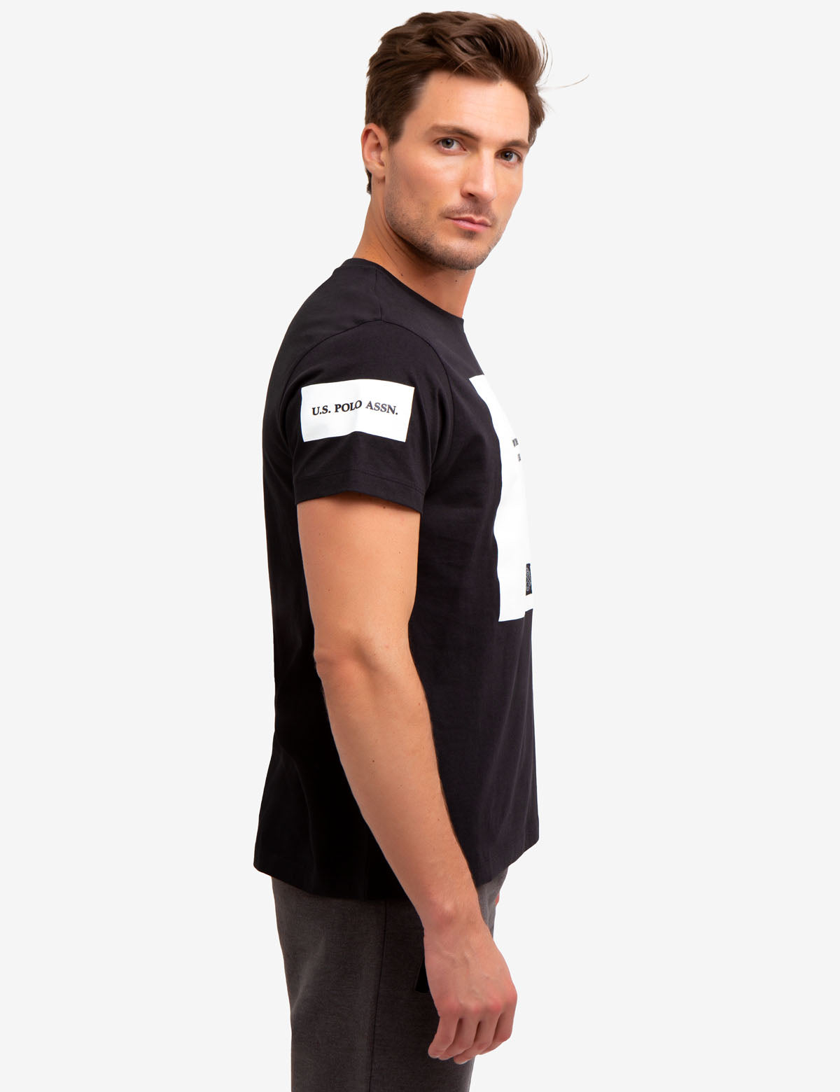 Black Mallet Colorblock Cotton T-Shirt - USPA Design